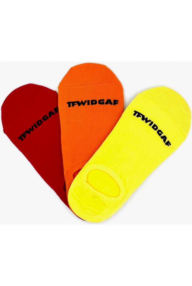 TFWIDGAF SOCKS NO SHOW YELLOW/ORANGE/RED PACK